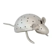 Aluminum Vintage Reproduction Mouse Toothpick Holder, Nickel Finish