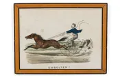 American Victorian Figures And Horses Lithograph