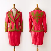 80's Christian Lacroix Bright Pink Blazer + Skirt Suit