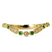 Abrielle Diamond & Emerald Wedding Band