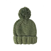 Classic Pom Hat, Moss Kids Baby Fall Christmas Holiday Wood