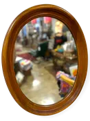 Vintage Oval Wood Framed Mirror — Urban Redeux