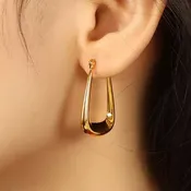 18K STAINLESS STEEL WATERPROOF TARNISH FREE HOOPS | 40E410