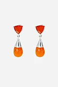 Carnelian Silver Drop Earrings