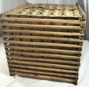 Primitive Wood 12 Dz Egg Crate Carrier Box Original Hand Made w/Sticks Folk Art