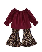 Maroon Leopard Wide Pants Set