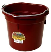 20-qt Flat Back Plastic Bucket in Burgundy