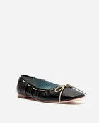 Ava Ballerina Flat - Nappa Leather Black