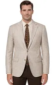Beige Blue Silk Jacket | Men's