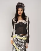 Black Lingerie Lace Knit Cardigan