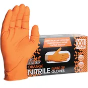 ForPro 6-in-1 HD Orange Nitrile Diamond Grip Gloves XXL 100ct