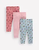 3-pack Pointelle Leggings-Pink Spaced Floral