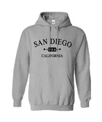 AEH 4011 San Diego California Heather Gray Adult Embroidery Hoodies