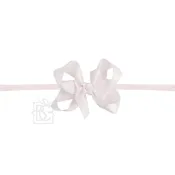 Beyond Creations 1/4" Headband Medium Satin Bow Powder Pink