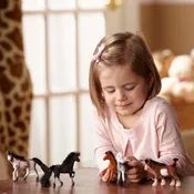Melissa & Doug Pasture Pals - 12 Collectible Horses With Wooden Barn-Shaped Crate
