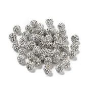 10mm Clear Pave Rhinestone Beads