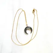 Blacklip Shell Crescent Necklace
