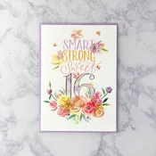 16th Lettering Birthday Card