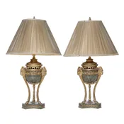 19th C. French Lamps, Pair