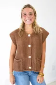 All Buttoned Up Sweater in Camel