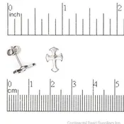 11.5mm Celtic Cross Post Ear Wire Earwire w/ Earnut - Stainless Steel - Sold Individually - EW20SS