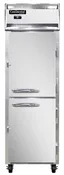 1RNPTHD-SD-GD 1-Section Display Commercial Pass-Thru Refrigerator Half Doors