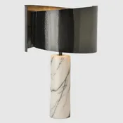 American Made Hubbardton Forge Steel and Marble Zen Table Lamp