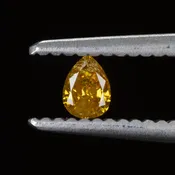 0.15ct DIAMOND GIA CERTIFIED FANCY DEEP YELLOW ORANGE PEAR SHAPE NATURAL LOOSE