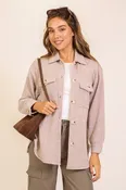 Brushed Waffle Button-up-Shacket