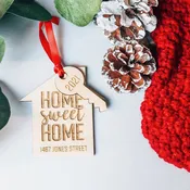 Home Sweet Home | Custom Address | Christmas Holiday Ornament