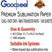 Goodpeel Sublimation Paper 11.7”x16.5” (A3) 100 Sheets