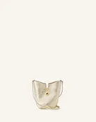 CATCH BY LANVIN NANO BUCKET BAG IN METALLIC LEATHER