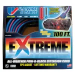 100 Ft. Extreme All Weather Lighted Triple Tap Extension Cord 12/3