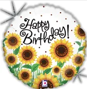 18" SUNFLOWER BIRTHDAY BALLOON — Flor De Monterey
