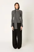 Charcoal Cardigan w/ Scarf