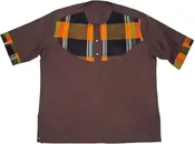 Brown Shirt With African Print Design