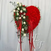 24″ Red Carnation Broken Heart  EF 218-T2