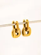 Arliss 18K Gold Non-Tarnish Link Drop Earring in Yellow Gold