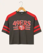 49ers Bling Striped Crop Tee
