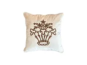 Gold Hand Embroidered Crown on Blush Velvet — St Romain Interiors