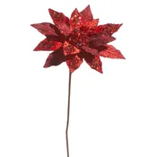 18" Glittered Red Poinsettia Pick