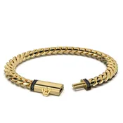 10k Solid Gold Cuban Link Bracelet – Partial Black Diamonds