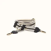 Webbing Guitar Strap In Pebbled Leather - Black