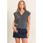 Charcoal Buttoned Sweater Vest