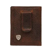Ariat Men's Basic Brown Rowdy Bi-fold Money Clip Wallet