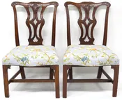 A Pair of George III Chippendale-Style Mahogany Side Chairs