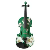 Magnolia Heaven Emerald Green Violin Outfit | Pearl Fine Tuners & Brazilwood Bow
