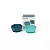 10 oz Baby Silicone Suction Bowl Set of 2- Blue Abyss/Lagoon