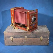 Lot 094 - Antique Eastman View No. 2 Large Format Folding Camera with Bausch & Lomb Volute Shutter, Manufactured by Eastman Kodak Co., Rochester, New York