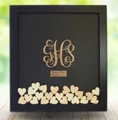 Drop Box Guest Book Frame with Vine Monogram